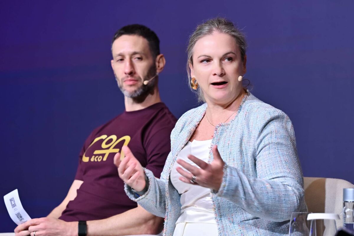 Natalia Poliakova speaking on a panel